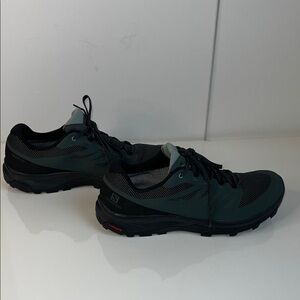 Salomon Men's Dark Green and Black Athletic Hiking Shoes